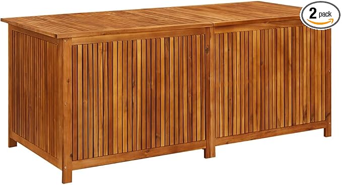 68.9"x31.5"x29.5" Solid Acacia Wood Patio Storage Box with Water-Proof Bag, Gas-Lift Lid, and Versatile Bench Side Table for Outdoor Furniture Cushions and Garden Tools