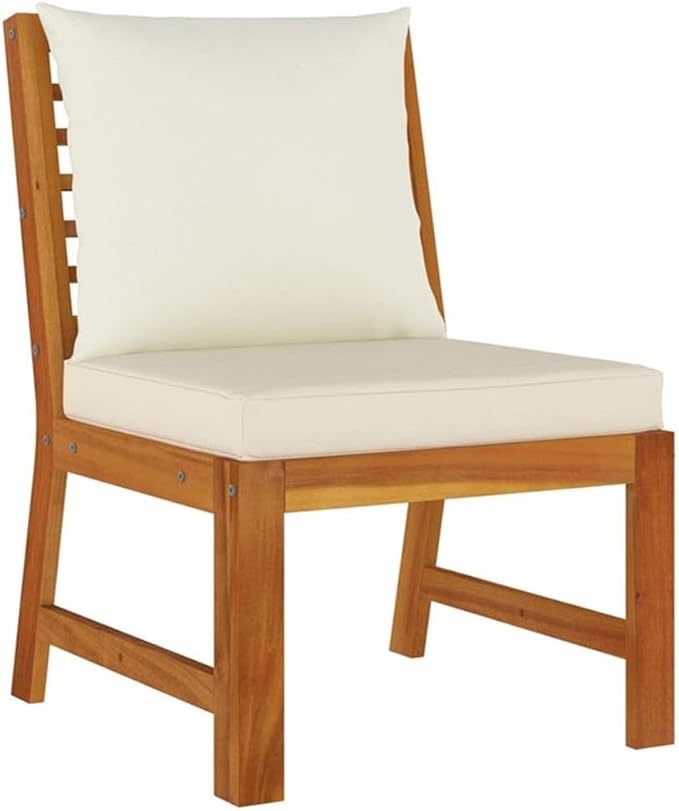 Afuera Living 7-Piece Garden Dining Set, Solid Acacia Wood, Cream White Cushions, Modular Design, Oiled Finish, Outdoor Patio Furniture, Seats 6, Includes Benches, Corner Sofa, Footstools, Dining