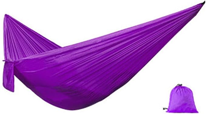 Swing Set Nylon Hammock with Tear Resistant, Portable Single Hammock, Durable, Breathable, Long Lasting, for Outdoors Swing Seat (Color : Purple)