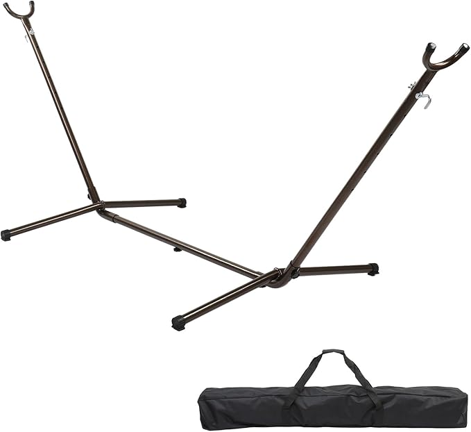 ONCLOUD 550 LBS Capacity Hammock Stand with Portable Carrying Bag, Heavy Duty 2-Person Hammock Frame for Outdoors & Indoors-Black (Antique Finish)