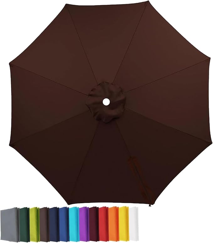 Garden Umbrella Replacement Canopy, Patio Umbrella Cover, 6.6ft-13ft Water Resistant Yard Parasol Top Cover, 6 Ribs 8 Ribs Beach Umbrella Canopy for Outdoor Poolside Balcony