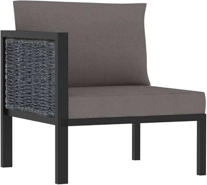 Sectional Corner Sofa with Right Armrest Poly Rattan Anthracite, Outdoor Patio Sectional, Outdoor Sofa Set, Furniture Conversation Sets, Outdoor Porch Furniture for Balcony, Yard