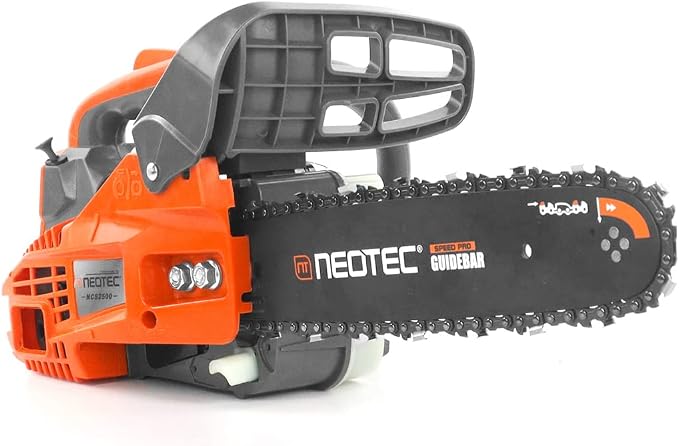 NEO-TEC 12 Inch Top Handle Gas Chainsaw 25.4cc 2-Stroke Portable Small Gas Powered Chain Saws Motosierra De Gasolina for Tree-climbing Tree Pruning Wood Cutting Firewood Preparation Yard Maintenance