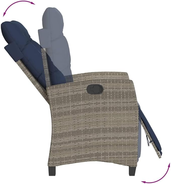 Backyard Furniture Patio Conversation Sets Outdoor Seating 5 Piece Patio Dining Set with Cushions Gray Poly Rattan Suitable for Gardens, Balconies, Decks