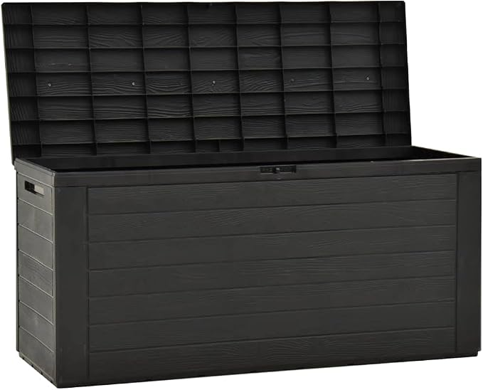 Deck Boxes Outdoor Waterproof, Large Patio Resin Storage Box Bench Indoor/Outdoor Container for Patio Cushions,Garden Storage Box Anthracite 45.7"x17.3"x21.7"