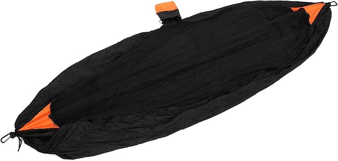 Camping Hammock with Mosquito Net,Single Hammock,Camping Hammock Lightweight, Nylon Camping Bed Net Swing 280x140cm (Black + Orange)