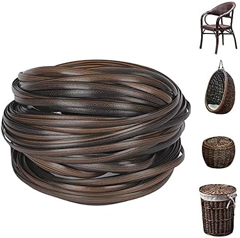 Wicker Repair Material， Flat Synthetic Rattan Weaving Material Plastic Rattan for Knit and Repair Chair Table,Storage Basket,Ect (Coffee Gradient B)