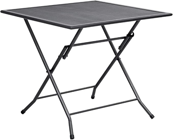 5 Piece Patio Dining Set Steel Anthracite Outdoor Furniture Table and 4 Reclining Chairs with Mesh Design Weather Resistant for Garden Backyard Balcony Patio Use Adjustable Foldable Space Saving