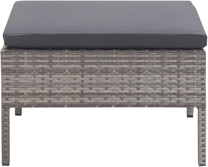 Patio Lounge Set with Cushions,Outdoor Furniture,Outdoor Furniture Sets,Patio Conversation Sets,for Garden,Deck,Backyard,3 Piece Poly Rattan Gray