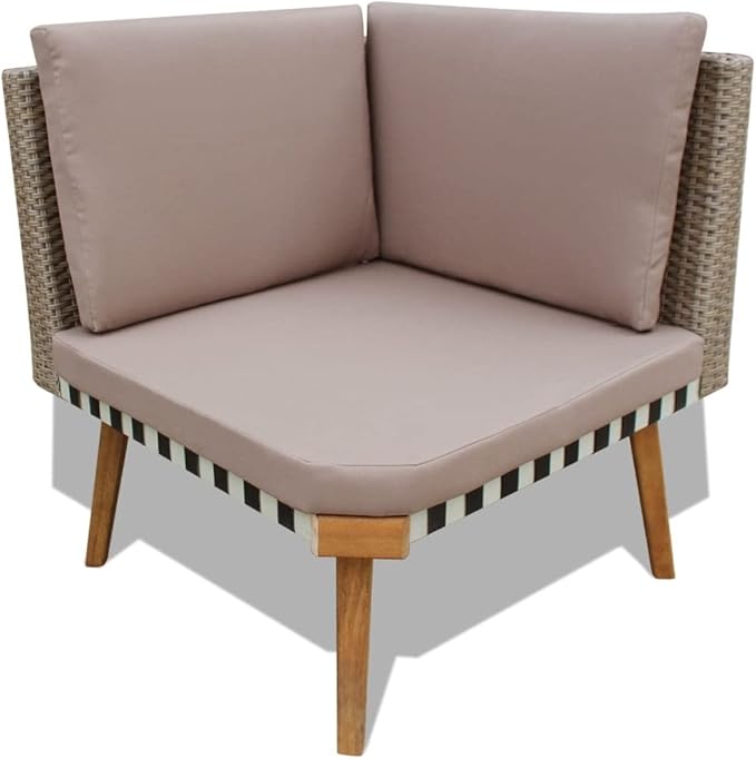 4 Piece Patio Lounge Set with Cushions, Outdoor Sofa Sets Patio Conversation Set Outdoor Dining Sets Sectional Sofa for Poolside Exhibition Garden Negotiation Area Poly Rattan Gray