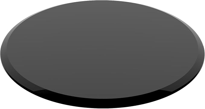 24 Inch Round Black Tempered Glass Table Top, Black Table Surface Protector, Safe 2/5" Thick-Beveled Polished Edge, Replacement Glass Top for Home, Office, Patio, Outdoor/Indoor