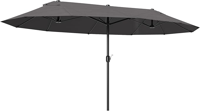 Outsunny Extra Large 15 ft Patio Umbrella, Double-Sided Wide Outdoor Umbrella with Crank Handle and Air Vents for Backyard, Deck, Pool, Market