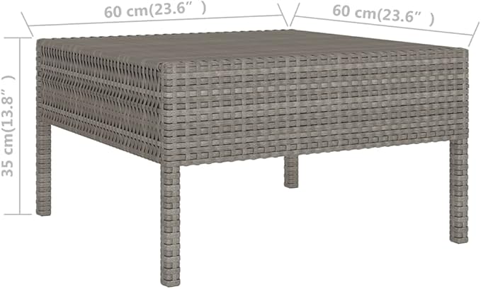 Patio Lounge Set with Cushions,Patio Furniture Sets,Patio Conversation Sets,Outdoor Furniture Sets,for Garden,Backyard,Outdoor,9 Piece Poly Rattan Gray