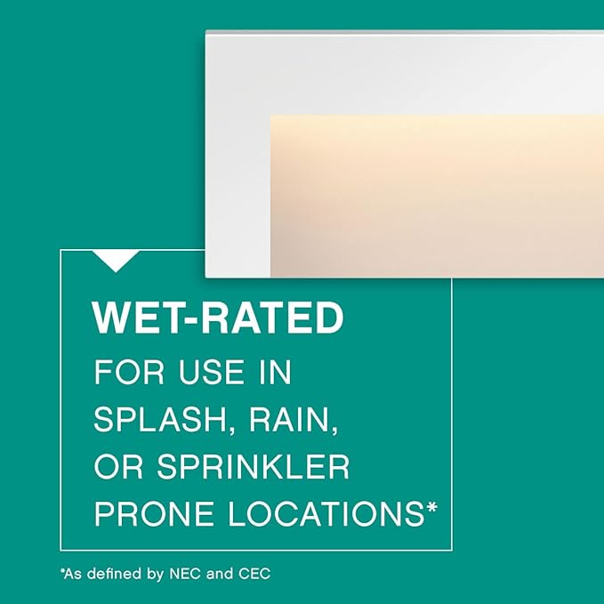 Hinkley Landscape Lighting Taper 1557SW Wide Horizontal 12v Deck Sconce, Low-Voltage, Mounts Flush to Surface, Integrated LED, Satin White