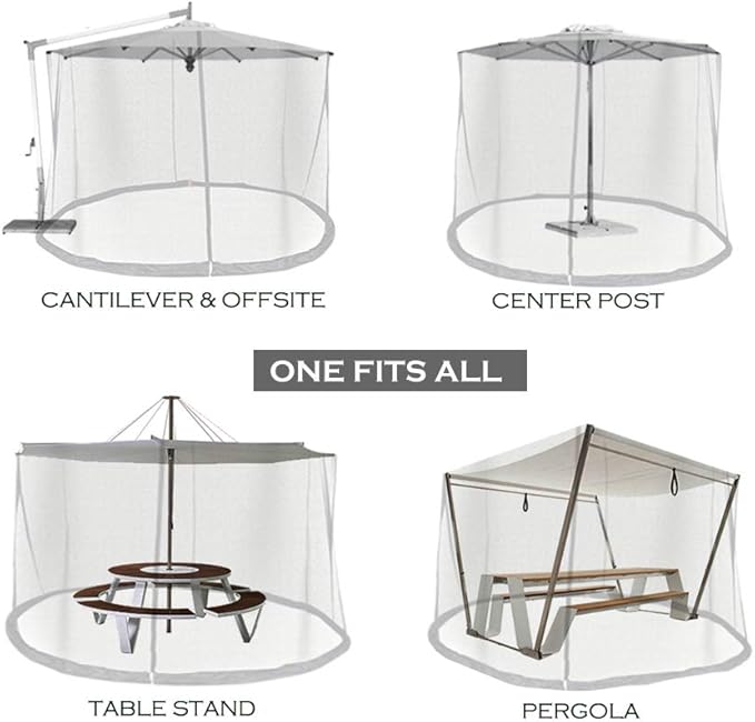 Umbrella Net, Fits 9-11 ft Umbrellas, Mosquito Netting Table Screen for Outdoor Patio