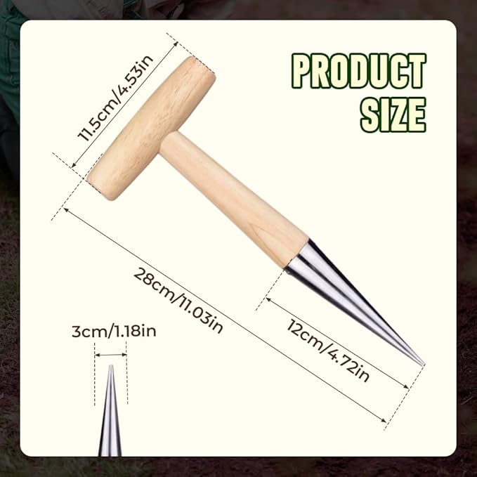 Plant Hole Digger for Planting, Bulb Planting Tool, Handheld Digger, Garden Seed Planting Tool, Garden Seed Dispenser, For Planting Tulip Daffodil Saffron Vegetable Seeds, Easy to Drill Holes (1 PC)