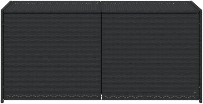 Outdoor Garden Storage Box, Patio Rattan Deck Box, Multifunctional Wicker Storage Box,Rattan Storage Bin, Outdoor Storage Container, Black 74.8 Gal Poly Rattan