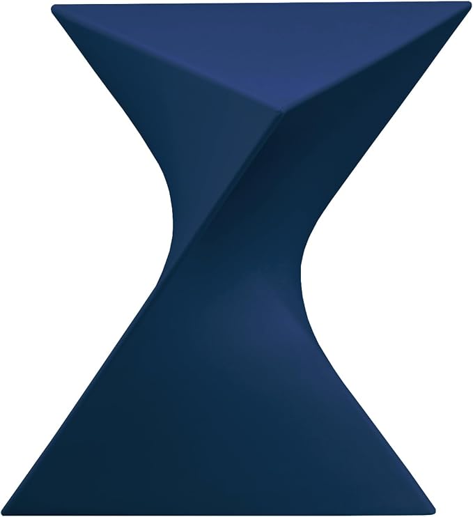 LeisureMod 15.75" Triangular Side Table, Stackable Plastic Accent End Table for Indoor & Outdoor Use, Weather-Resistant Modern Patio & Living Room Table, Set of 2, Navy Blue