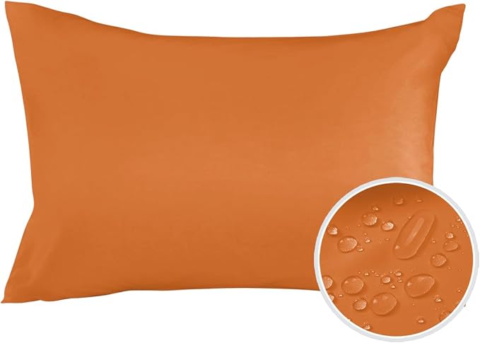 Outdoor Waterproof Throw Pillows Solid Art Minimalist Pure Orange Patio Pillows,Decorative Pillow Covers with Insert,Pillow Cushion Case for Garden Couch Sofa Plain Single Bright Color