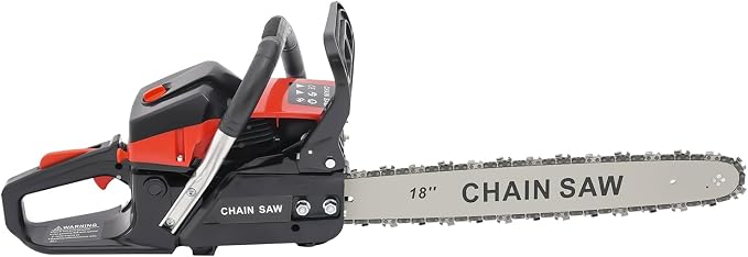 Gas Chainsaw 18 Inch, 58CC 2-Stroke Gasoline Chainsaw, 2200W Single Cylinder Air-cooled Petrol Chain Saw for Garden Pruning, Forest Logging, Firewood Cutting