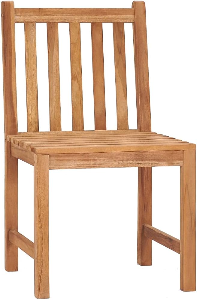5 Piece Garden Dining Set 31.5 x 31.5 Inch Solid Teak Wood Outdoor Patio Furniture Table with 4 Chairs for Backyard Deck Balcony Poolside Use Weather Resistant Waterproof