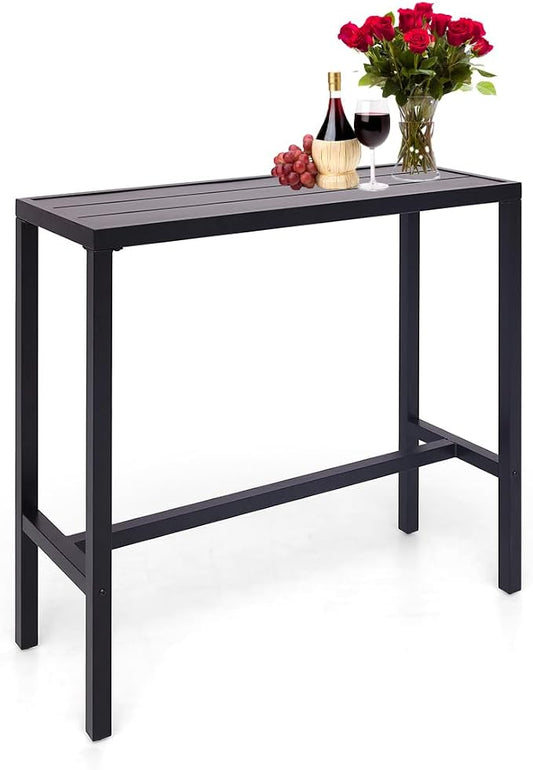 Anmutig Patio Outdoor Bar Table 39 inch Height Bistro Table High Top Bar Metal Table with Waterproof Top for Hot Tub Home Kitchen Cafe