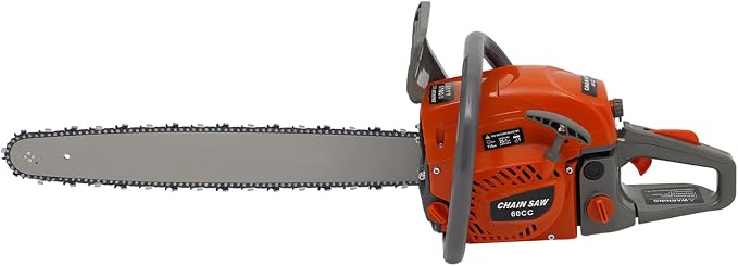 22inch Gas Chainsaw, 3.75HP 60CC 2-Stroke Gasoline Chainsaw, Air Cooled Pull Start Top Handle Gas Powered Chain Saw Petrol Chainsaw with Automatic Chain Lubrication for Trees, Wood Cutting