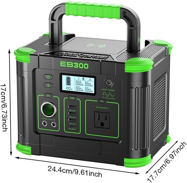 GRECELL 330W Portable Power Station 288.6Wh Solar Generator with USBC PD 60W, 120V Outlet Perfect for Camping, Outdoor Trips, Home Backup & Travel