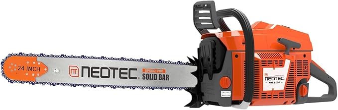 NEO-TEC NH8120 Chainsaw Gas 120cc Gas Powered Chainsaw with 24 Inch Bar, 8.4hp 6.2kw Big Large 2-cycle Motosierra De Gasolina for Extreme Logging Cutting, All Parts Fit for Husqvarna 3120 Xp