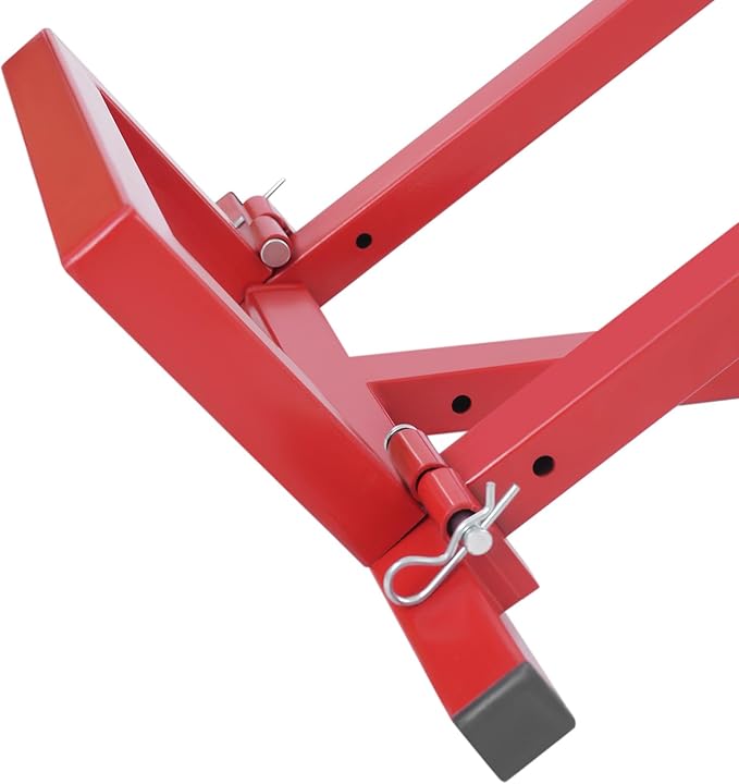 Lawn Mower Lift Jack,880 Lbs Capacity Telescopic Maintenance Jack Lawn Tractor Lift Tools Repair Bracket with Crank Handle,Foldable Ride on Lawn Tractor Lifter for Lawn Mowers and Garden Tractors,Red