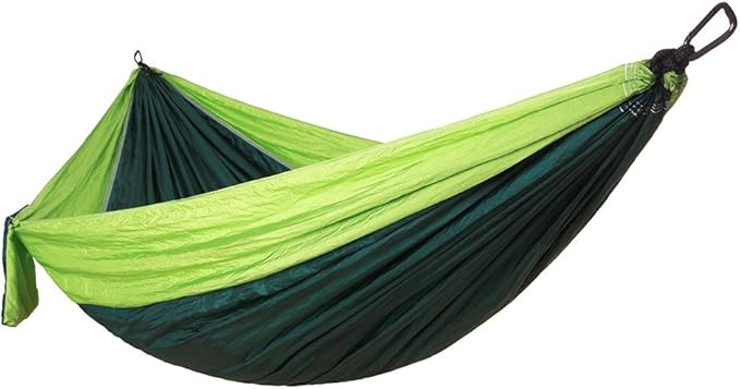 Portable Camping Travel Single Hammock, Lightweight Hanging Bed with Tree Straps and Metal Buckles, Durable Nylon Hammock for Outdoor Backpacking Hiking Beach (Matching Tree with Fruit Green and Dark