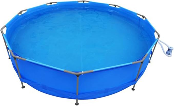 Avenli 12' x 30" Round Metal Framed Above Ground Outdoor Backyard Swimming Pool with Simple Quick Connection Filter Pump and 1,617 Gal Water Capacity