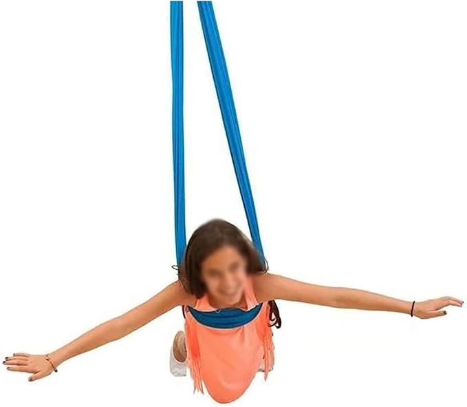 Kids Sensory Swing Hammock Indoor Therapy Swing with Special Needs, Breathable Cuddle Chair Ideal for Sensory Integration Childhood Precious Memory (Color : Indigo, Size : 150x280cm/59x110in)