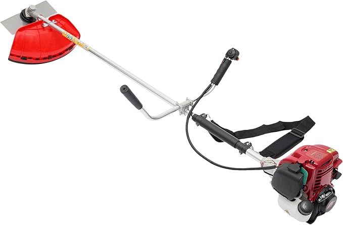 35.8CC 2 in1 Gas Powered Brush Cutter,1.3-1.4HP 4-Stroke Engine Grass Trimmer/Edger, Handhold Lawn Mower for Garden Edging & Lawn Care, 5000-7000RPM