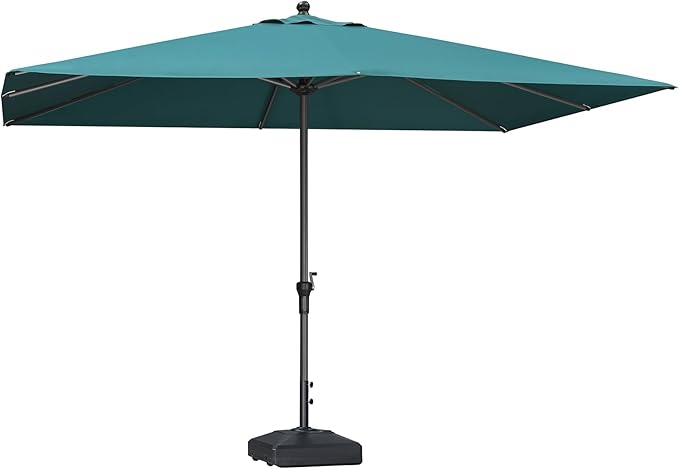 PURPLE LEAF 11.5' x 8' Patio Market Umbrella Outdoor Table Sun Umbrellas with Crank 8 Aluminum Sturdy Ribs for Pool Deck Backyard Beach Green