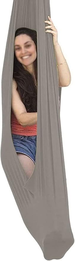 Indoor Therapy Swing Kids Snuggle Swing With Special Needs Cuddle Hammock For Children Adults Autism, ADHD, Aspergers Sensory Integration Easy To Install ( Color : Gray , Size : 150*280CM/59*110in )