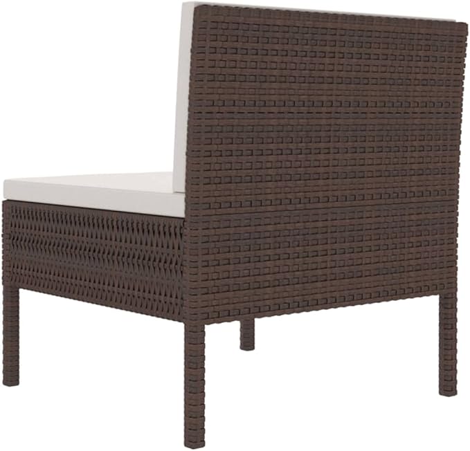 Patio Chairs with Cushions,Outdoor Sofa,Outdoor Conversation Sets,Leisure Chairs,Garden Chairs,for Swimming Pools,Decks,Gardens,Backyards,3 pcs Poly Rattan Brown