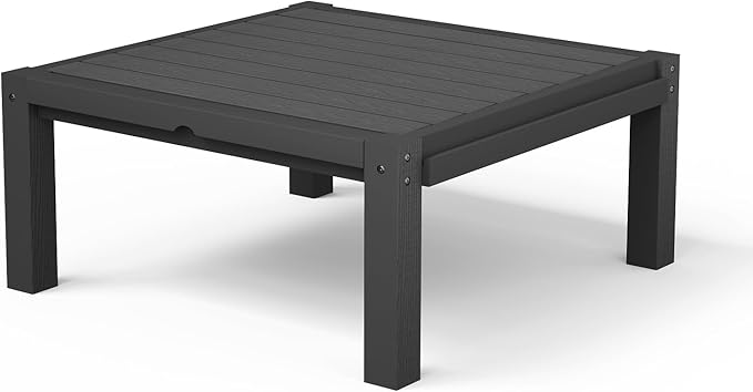 Stoog All-Weather Patio Side Table for Outdoor Sectional Sofas – Modular Connector Table for L/U Shaped Sets, Black