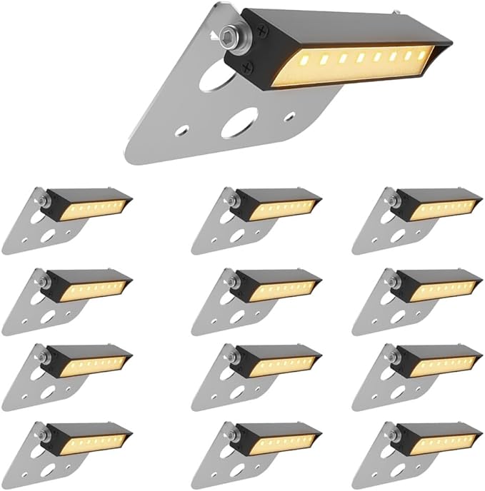 JESLED 4 Inch Retaining Wall Lights 3W LED Hardscape Lighting 12V-24V Low Voltage Step Lights 2700K Warm White Waterproof Outdoor Landscape Lighting for Patio Walls Stairs, 12Pack