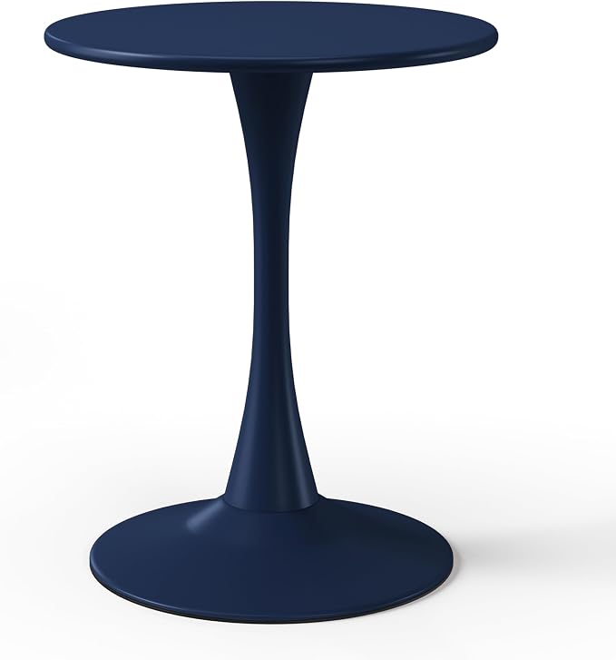 WestinTrends Playa 23.5" Round Outdoor Indoor Metal Cocktail Dining Table, Navy Blue