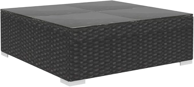 (Fast Shipments) Furniture Outdoor Dining Set Patio Furniture Set, Patio Conversation Set for Deck, Yard, Garden 4 Piece Garden Lounge Set with Cushions Poly Rattan Black
