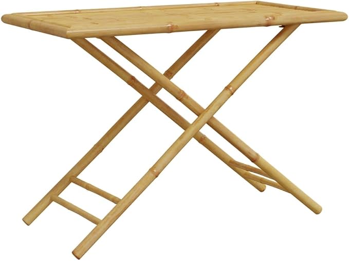 Garden Table Natural Bamboo Versatile Garden Table Outdoor Dining Patio Terrace Backyard Outdoor Eating Dining Furniture Patio Al Fresco Meal for porches 43.3 i