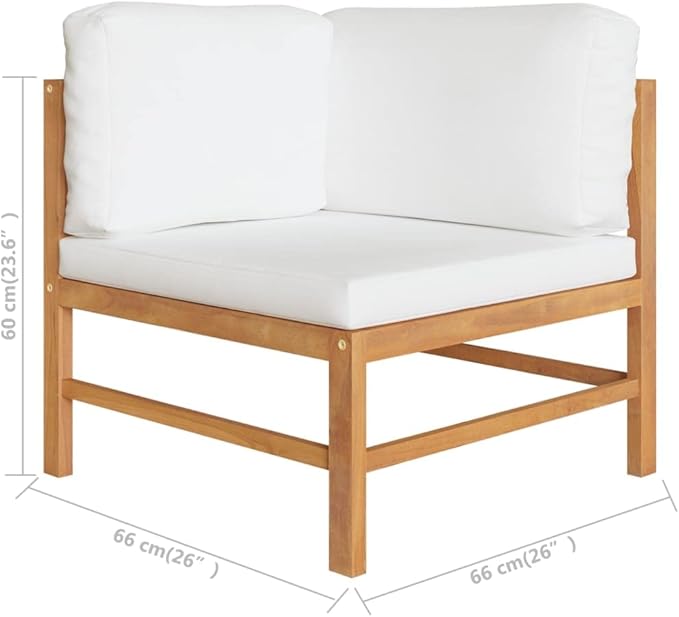 4 Piece Patio Lounge Set with Cream Cushions,Patio Sofa,Outdoor Daybed,Patio Seating,Outdoor Furniture Sets,Modern Set,Outdoor Patio Chairs,Patio Conversation Sets,for Backyard,Garden, Solid Teak Wood
