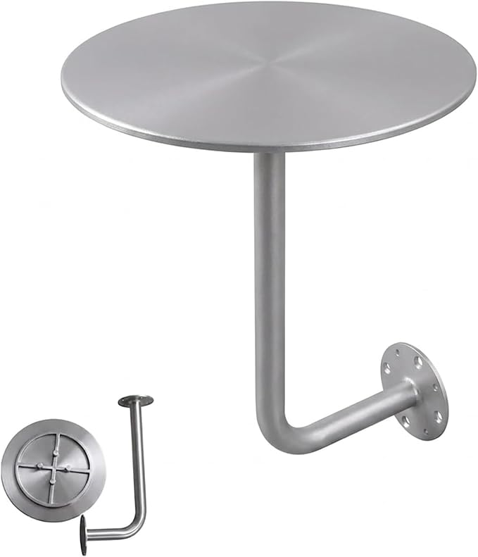 Wall Mounted Round Bar Table, Heavy Duty Iron Floating Desk, Space Saving Dining Table for Small Spaces, Waterproof Indoor/Outdoor Coffee Table