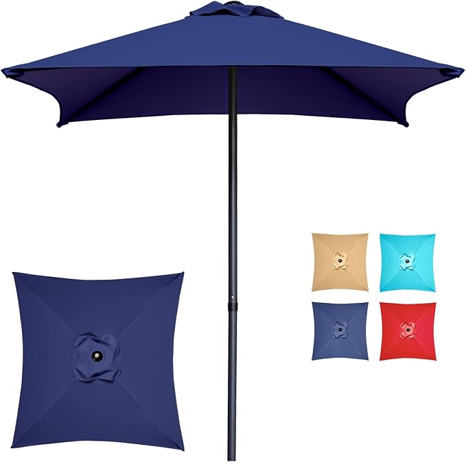 4.9ft Mini Square Patio Umbrella - UV 50+ Waterproof & Easy Setup | Outdoor Table Umbrella for Deck, Balcony, Garden, Lawn, Backyard, Market