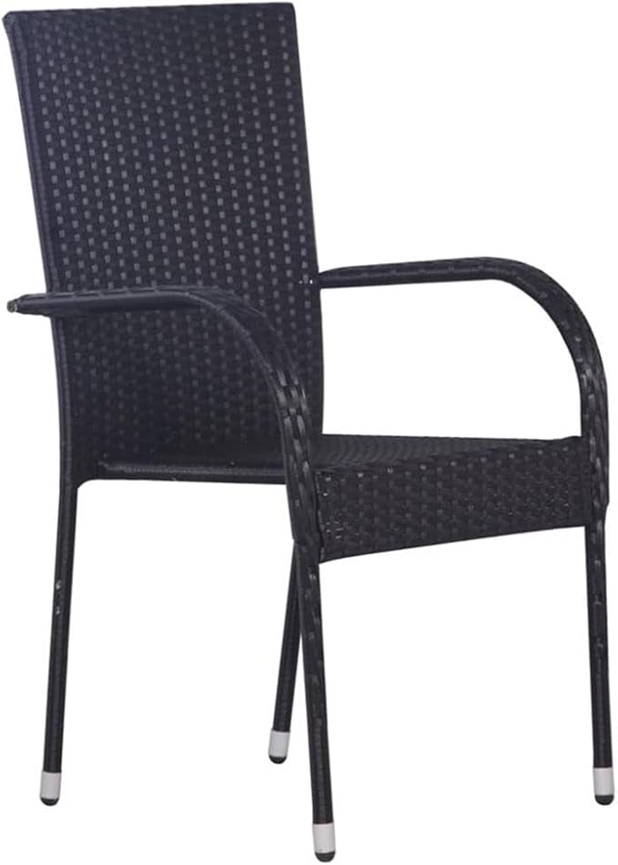 BOWERY HILL 9-Piece Patio Dining Set, Weather-Resistant PE Rattan, Black Finish with Natural Wood Acacia Table, Comfort Seating for 8, Indoor/Outdoor Use, Elegant Outdoor Furniture for Gatherings