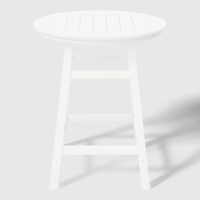 WestinTrends Malibu 5-Piece HDPE Outdoor Patio Dining Bar Bistro Table Set with Counter High Round Bar Stools