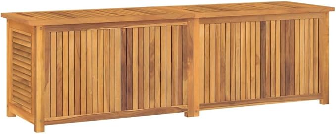 Gardening Supplies Patio decor Deck box Outdoor storage Box Patio Storage Box with Bag 68.9"x19.7"x20.9" Solid Wood Teak