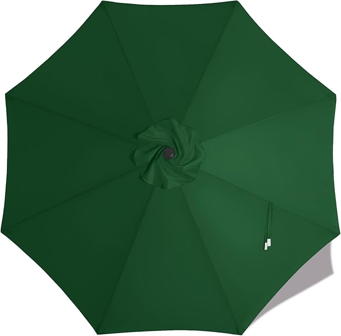 MASTERCANOPY Patio Umbrella 11 ft Replacement Canopy for 8 Ribs-Forest Green Canopy Only