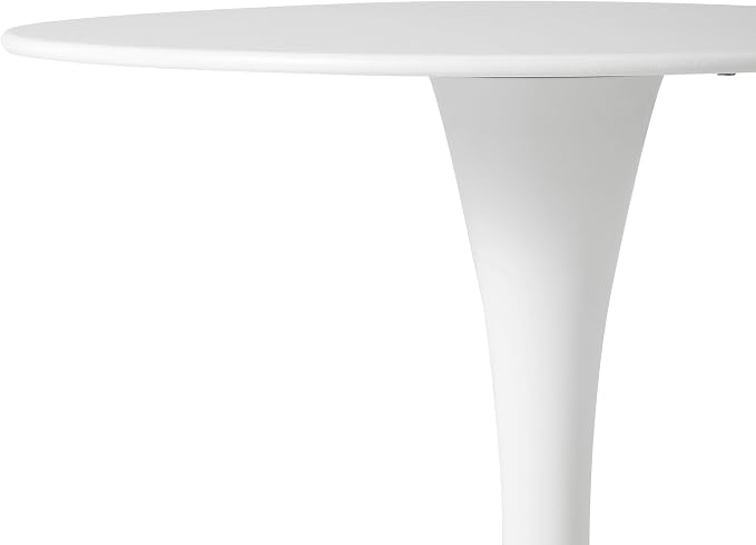 WestinTrends Playa 23.5" Round Outdoor Indoor Metal Cocktail Dining Table, White